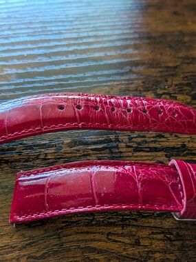 Michele Red Alligator Leather Watch Strap